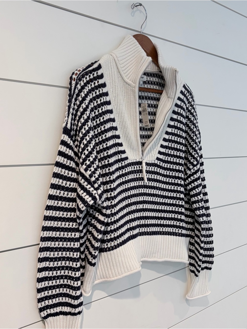 Aerie Coastal Grandmacore Nautical Stripe Oversized Sweater S Preppy Hamptons - Picture 5 of 9